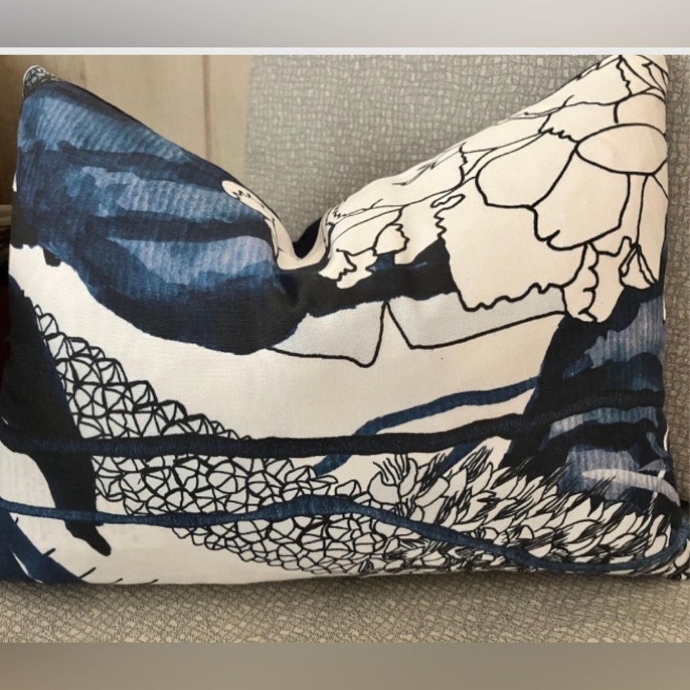 Christian Lacroix Custom Pillow, Blue&White, Handcrafted.